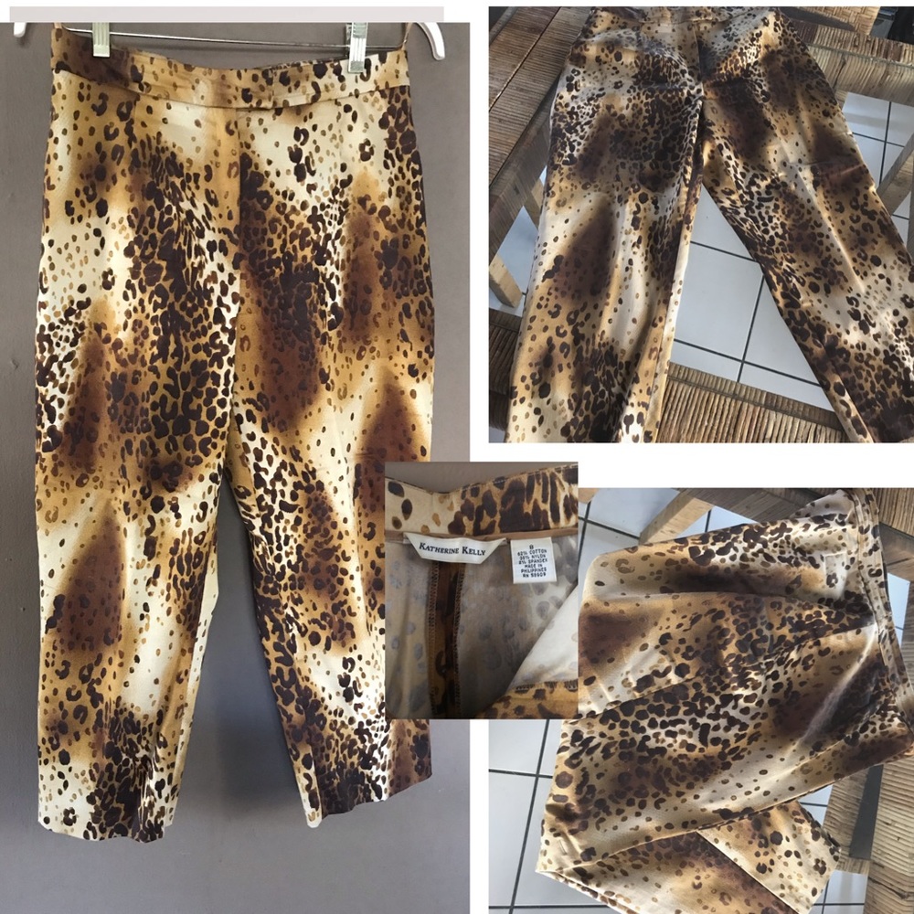 Katherine Kelly Animal Print Capri Pants